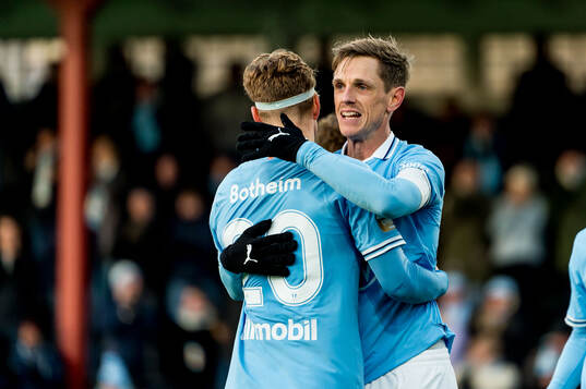 Malmö FFs Søren Rieks och Erik Botheim jublar