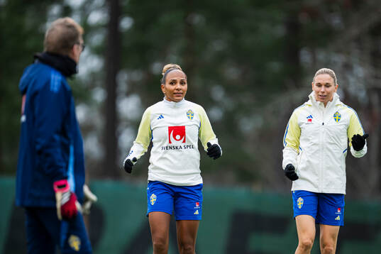 Madelen Janogy and Jonna Andersson of the Swedish women's