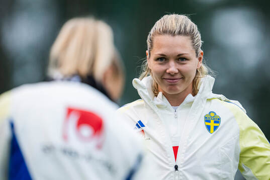 Goalkeeper Jennifer Falk of the Swedish women's national