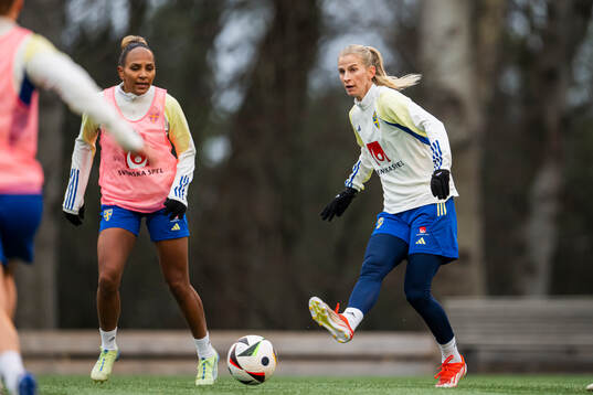Madelen Janogy and Sofia Jakobsson of the Swedish women's
