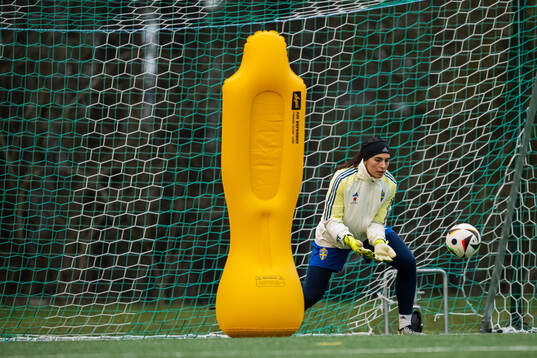 Goalkeeper Zecira Musovic of the Swedish women's national