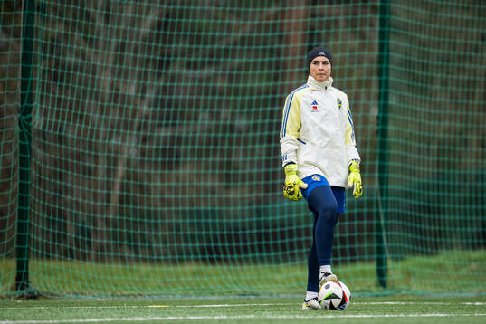 Goalkeeper Zecira Musovic of the Swedish women's national