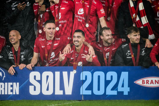 Niklas Castro of Brann celebrates