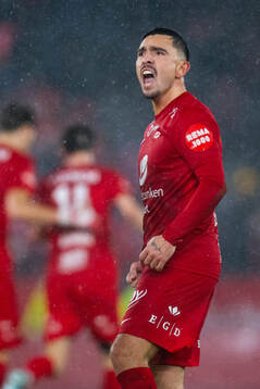 Niklas Castro of Brann celebrates
