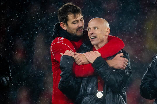 Fredrik Pallesen Knudsen and Ruben Kristiansen of Brann