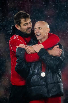 Fredrik Pallesen Knudsen and Ruben Kristiansen of Brann