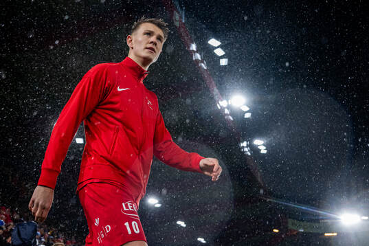 Emil Kornvig of Brann enters the pitch