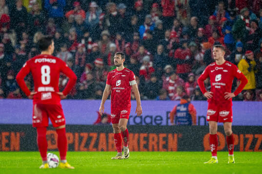 Fredrik Pallesen Knudsen of Brann looks dejected