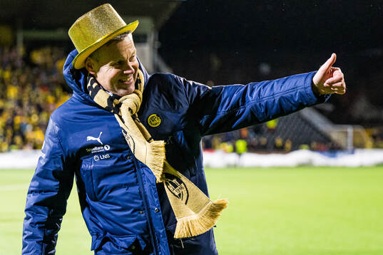 Kjetil Knutsen, head coach of Bodø/Glimt, celebrates