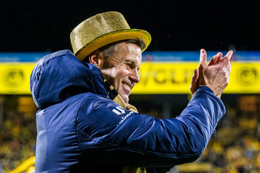 Kjetil Knutsen, head coach of Bodø/Glimt, celebrates