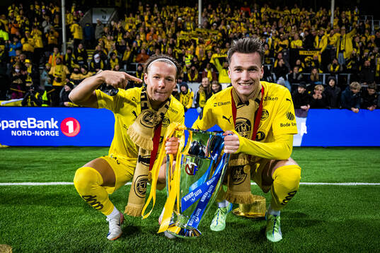 August Mikkelsen and Odin Bjørtuft of Bodø/Glimt
