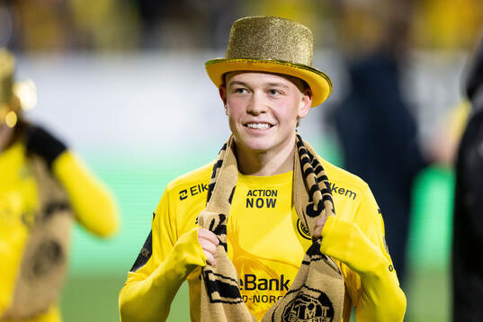 Sondre Auklend celebrates of Bodø/Glimt