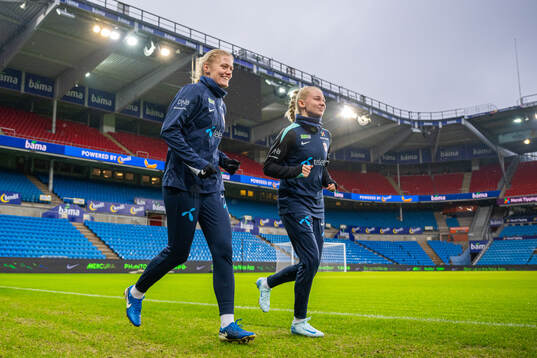 Mathilde Harviken and Emilie Marie Joramo of the Norwegian