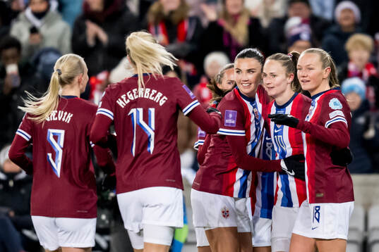 Caroline Graham Hansen of Norway celebrates