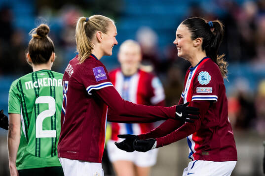 Frida Maanum of Norway celebrates the 2-0 goal