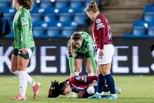 Ingrid Syrstad Engen of Norway in pain