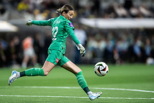 Goalkeeper Sara Cetinja of Serbia