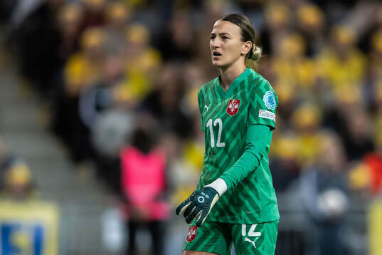 goalkeeper Sara Cetinja of Serbia