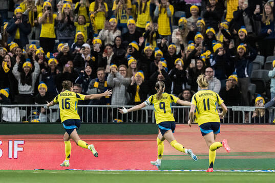 Filippa Angeldahl of Sweden celebrating the 1-0 goal