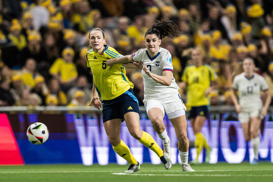 Magdalena Eriksson of Sweden and Jovana Damnjanovic of