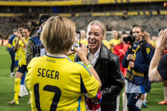 Caroline Seger with her mother Birgitta