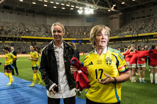 Caroline Seger with her mother Birgitta