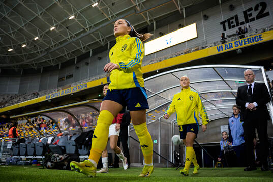 Johanna Rytting Kaneryd of Sweden enters the pitch for the