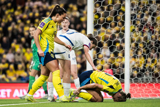 Filippa Angeldahl of Sweden in pain