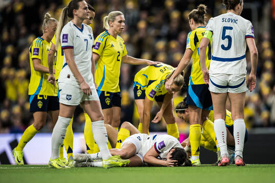 Jovana Damnjanovic of Serbia in pain