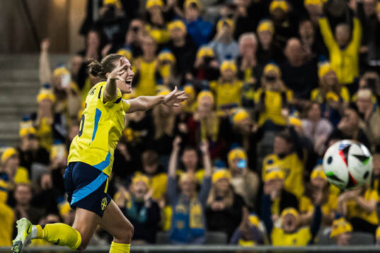 Filippa Angeldahl of Sweden celebrating the 1-0 goal