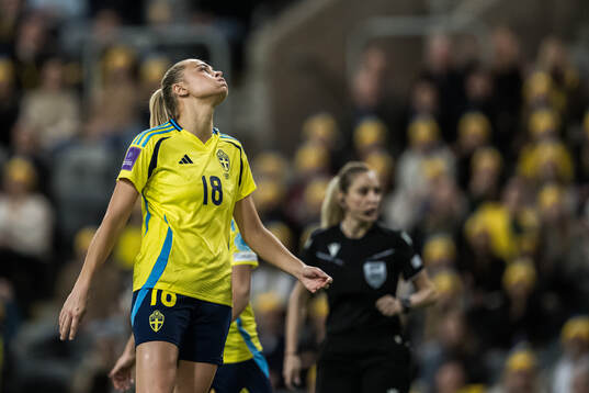 Fridolina Rolfö of Sweden looks dejected