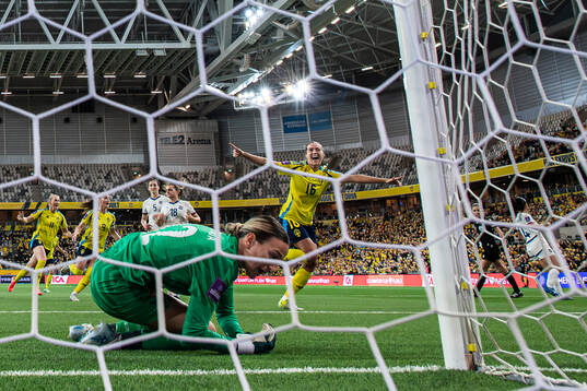 Filippa Angeldahl of Sweden celebrates the 1-0 goal