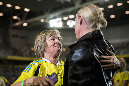 Caroline Seger with her mother Birgitta