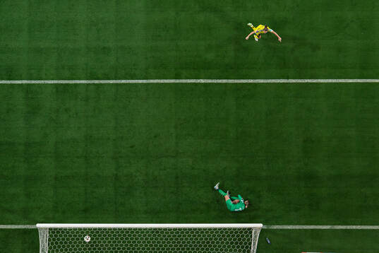 Filippa Angeldal of Sweden scores the 1-0 goal and