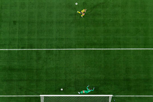 Filippa Angeldal of Sweden scores the 1-0 goal behind