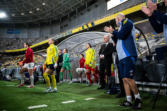 Kosovare Asllani of Sweden enters the pitch