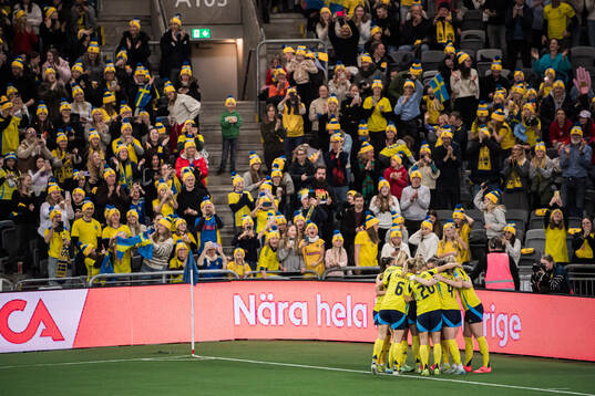 Filippa Angeldahl of Sweden celebrating the 1-0 goal