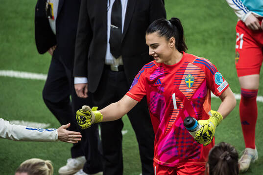 Zecira Musovic of Sweden celebrating