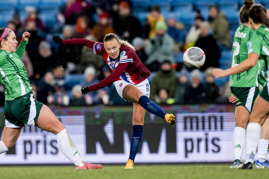 Synne Sofie Kinden Jensen of Norway scores the 3-0 goal