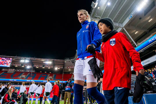 Ada Hegerberg of Norway enters the pitch