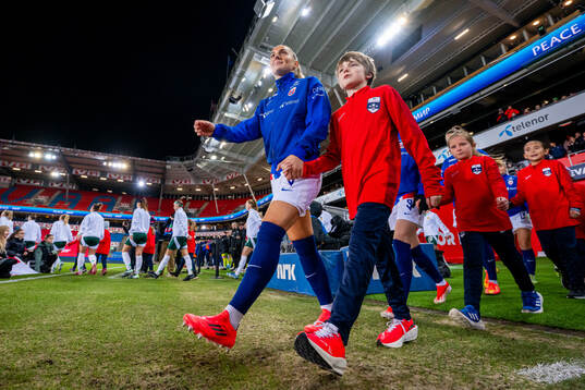 Vilde Bøe Risa of Norway enters the pitch
