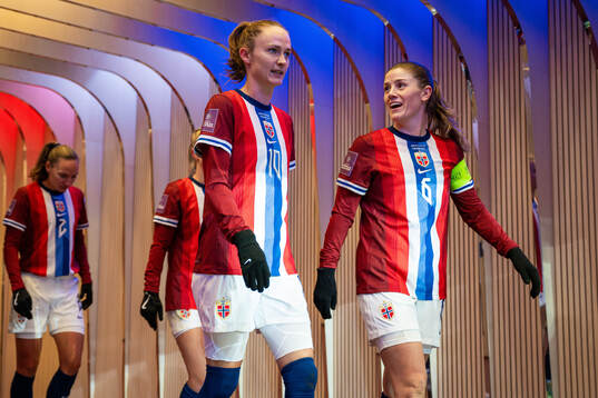 Caroline Graham Hansen and Maren Mjelde of Norway at