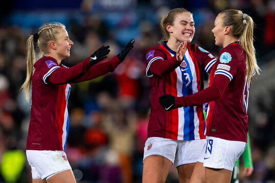 Synne Sofie Kinden Jensen of Norway celebrates with