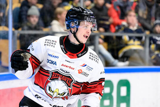 Malmö Redhawks Joona Ikonen jublar