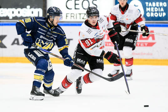 HV71s Tanner Kero och Malmö Redhawks Axel Sundberg