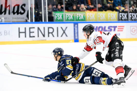 HV71s Jonathan Ang och Malmö Redhawks Joona Ikonen