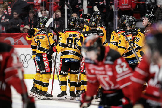 Luleås Mathias Bromé jublar