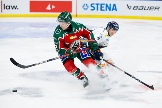 Frölundas Max Friberg och Växjös Keegan Lowe