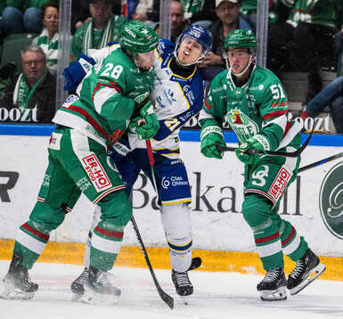 Rögles Anton Bengtsson och Leksands Joonas Lyytinen