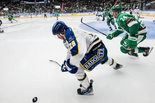 Leksands Justin Glenn Kloos och Rögles Mattias Göransson